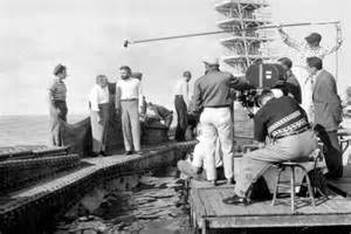 Fleischer on the set of 20,000 Leagues under the Sea